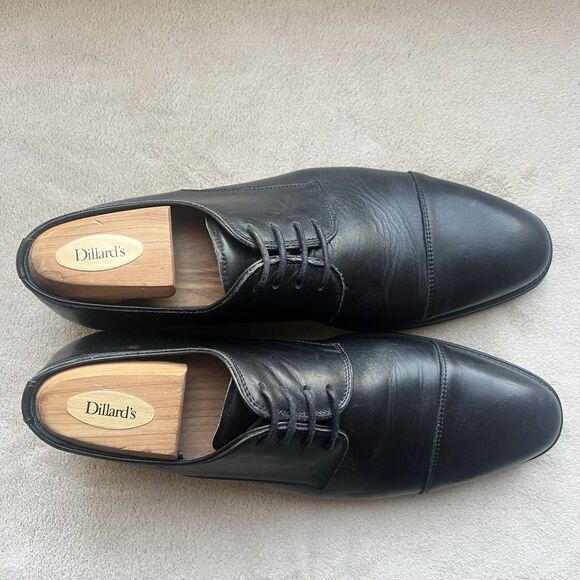 Charles Tyrwhitt Black Leather‎ Cap Toe Oxford Dress Shoes Men\'s 8 Lace Up Work main image 9
